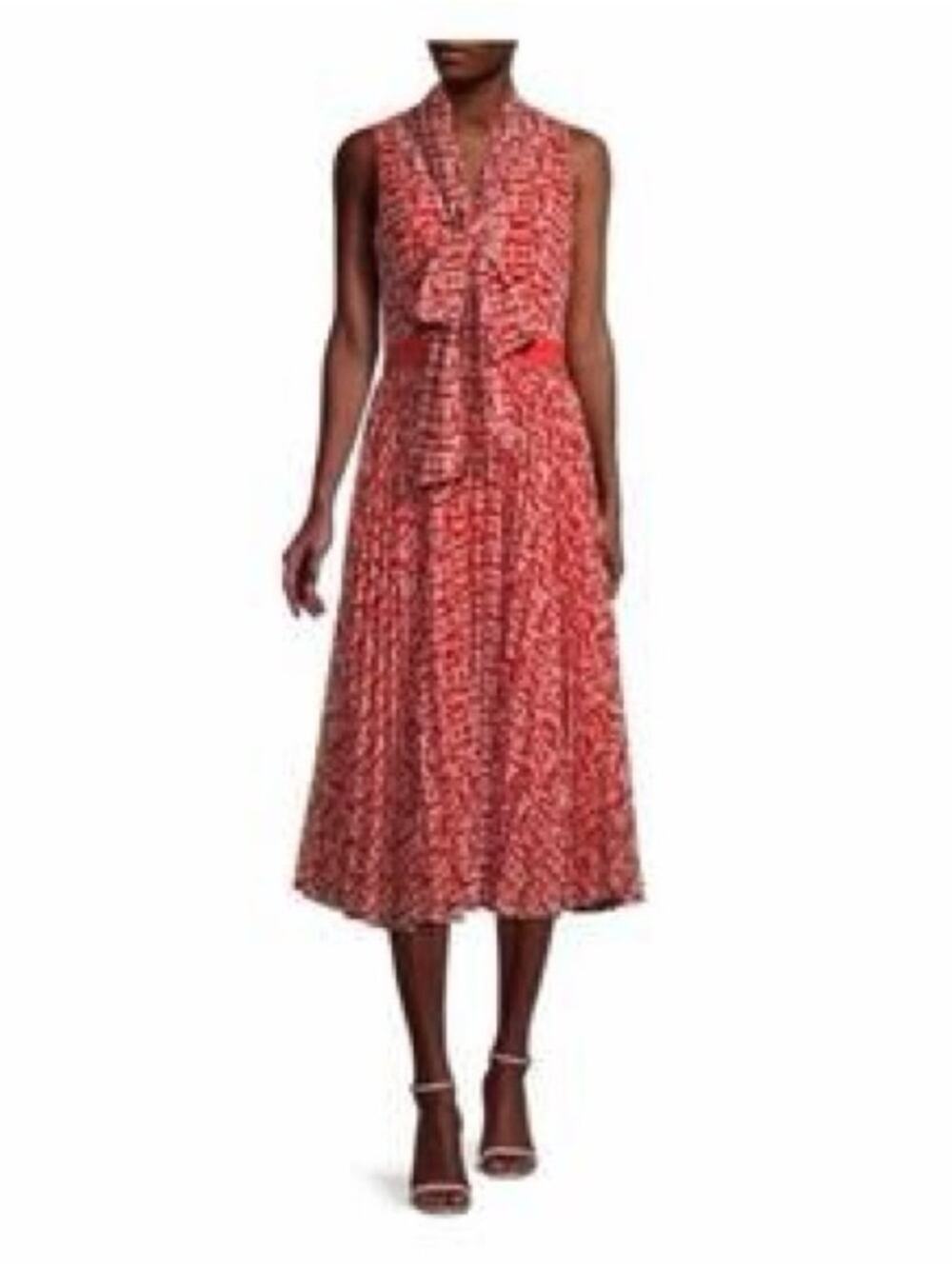 NWT $595 TOCCIN NY Tie Front Cut Out Midi Dress size 4